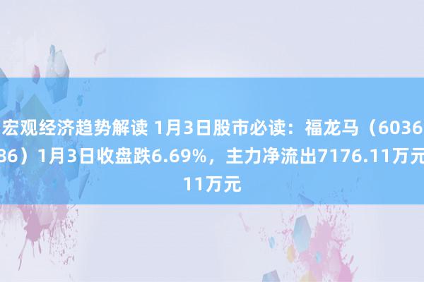 宏观经济趋势解读 1月3日股市必读：福龙马（603686）1月3日收盘跌6.69%，主力净流出7176.11万元