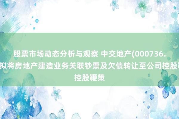 股票市场动态分析与观察 中交地产(000736.SZ)拟将房地产建造业务关联钞票及欠债转让至公司控股鞭策