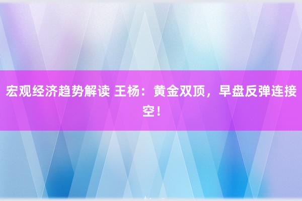 宏观经济趋势解读 王杨：黄金双顶，早盘反弹连接空！