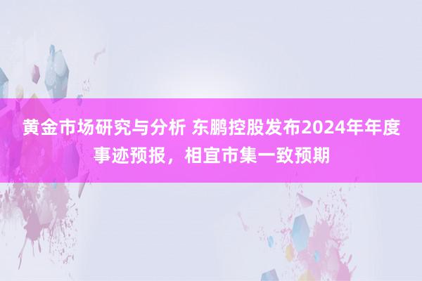 黄金市场研究与分析 东鹏控股发布2024年年度事迹预报，相宜市集一致预期