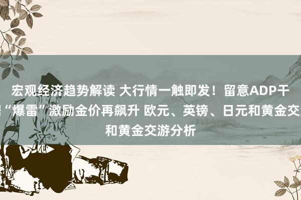 宏观经济趋势解读 大行情一触即发！留意ADP干事数据“爆雷”激励金价再飙升 欧元、英镑、日元和黄金交游分析