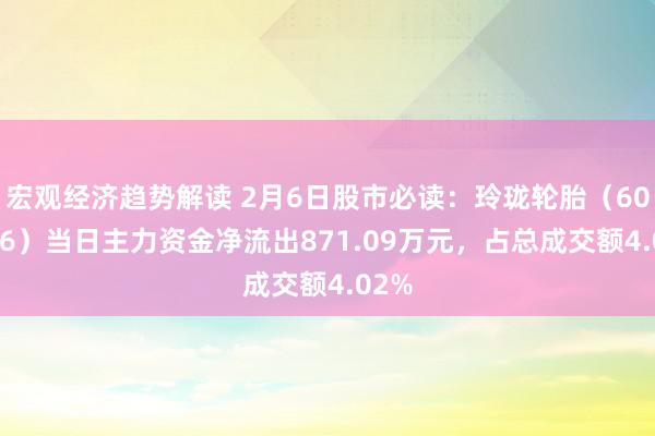 宏观经济趋势解读 2月6日股市必读：玲珑轮胎（601966）当日主力资金净流出871.09万元，占总成交额4.02%