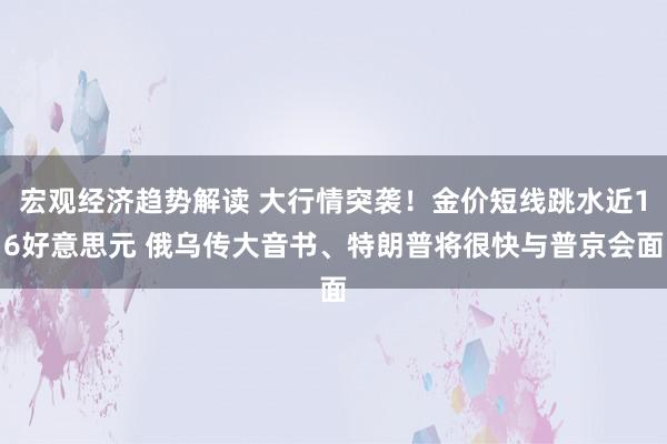 宏观经济趋势解读 大行情突袭！金价短线跳水近16好意思元 俄乌传大音书、特朗普将很快与普京会面